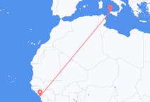 기니 코나크리에서 출발해 이탈리아 트라파니로(으)로 가는 항공편