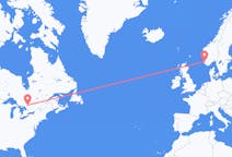 Loty z North Bay, Kanada do Stavanger, Norwegia