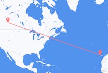 캐나다 에드먼턴에서 출발해 스페인 라팔마까지(으)로 가는 항공편