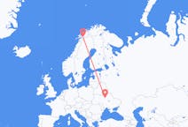 Vluchten van Kiev, Oekraïne naar Narvik, Noorwegen