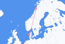 Fly fra Esbjerg til Mo i Rana