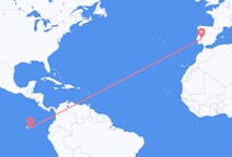 Flyreiser fra San Cristóbal, Ecuador til Badajoz, Spania