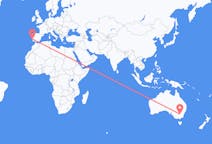 Vluchten van Narrandera, Australië naar Lissabon, Portugal