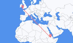 出发地 埃塞俄比亚拉利貝拉前往英格兰的紐奎的航班