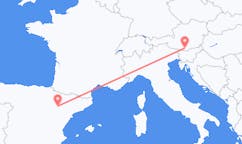 Vluchten van Klagenfurt, Oostenrijk naar Zaragoza, Spanje