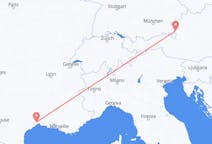Flights from Montpellier in France to Salzburg in Austria