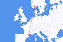 Flyrejser fra Kristiansand, Norge til Girona, Spanien