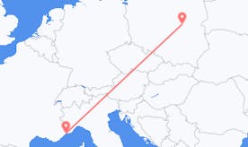 Flyg från Monaco till Polen