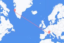 出发地 格陵兰出发地 瑪尼特索克目的地 法国尼斯的航班