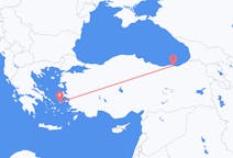 Vluchten van Trabzon, Turkije naar Ikaria, Griekenland