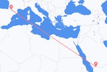 出发地 沙特阿拉伯奈季蘭目的地 法国卢尔德的航班