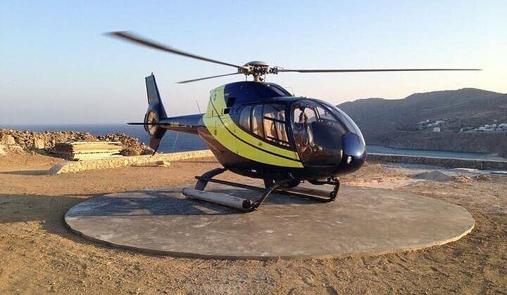 Traslado privado en helicóptero desde Antiparos a Mykonos