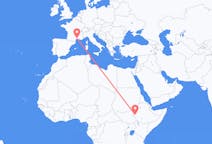 Flights from Gambela, Ethiopia to Montpellier, France