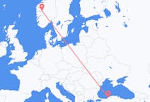 Flyreiser fra Sogndal, Norge til Zonguldak, Tyrkia