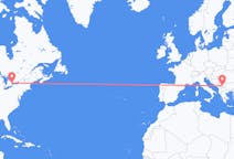 Flyreiser fra Toronto, Canada til Priština, Kosovo