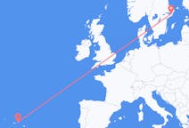 Voos da Terceira, Portugal para Estocolmo, Suécia