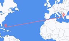 Flights from San Salvador Island, the Bahamas to Volos, Greece