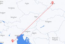 Flyg från Krakow, Polen till Bologna, Italien