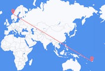Flyrejser fra Nadi, Fiji til Ørland, Norge