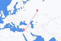 Vluchten van Amman, Jordanië naar Jekaterinenburg, Rusland