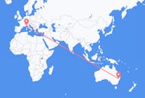 Flyrejser fra Tamworth, Australien til Genova, Italien