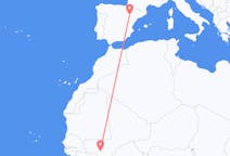 Vluchten van Bamako, Mali naar Zaragoza, Spanje