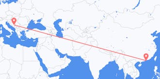 来自香港飞往波斯尼亚和黑塞哥维那航班