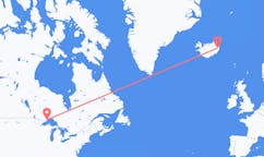 캐나다 선더 베이 출발 아이슬란드 에이일스스타디르 도착 항공편