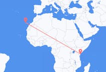 케냐 말린디에서 출발해 스페인 라팔마까지(으)로 가는 항공편