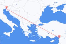 Fly fra Trieste til Hatay Province