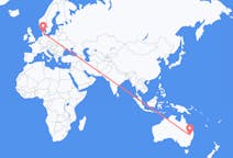 Flyreiser fra Moree, Australia, til Billund, Australia