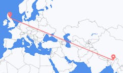 Flyreiser fra Jorhat, India til Edinburgh, Skottland