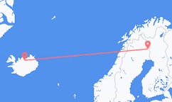 Voli da Pajala, Svezia a Akureyri, Islanda