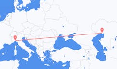 Flyg från Atyraw, Kazakstan till Genua, Italien