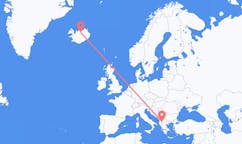 Flights from Ohrid, North Macedonia to Akureyri, Iceland