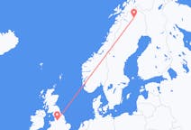 出发地 瑞典出发地 基律纳前往英格兰的曼徹斯特的航班