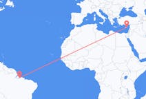 Flyg från Belém (kommun i Brasilien, Pará, lat -1,34, long -48,42) till Larnaca