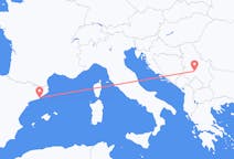 Vluchten van Kraljevo, Servië naar Barcelona, Spanje