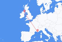 Flyrejser fra Toulon, Frankrig til Belfast, Nordirland