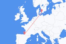 出发地 西班牙从 圣塞巴斯蒂安目的地 丹麦哥本哈根的航班