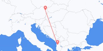 から オーストリアへ アルバニアのフライト