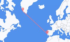 그린란드 파미우트에서 출발해 포르투갈 리스본으로(으)로 가는 항공편