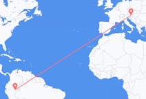 Flyg från Iquitos, Peru till Graz, Österrike