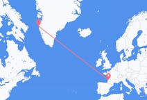Flyg från Bordeaux, Frankrike till Sisimiut, Grönland