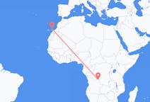 Vluchten van Dundo, Angola naar Lanzarote, Spanje