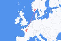 Flyg från Kristiansand, Norge till Poitiers, Frankrike