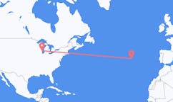 Flyreiser fra Milwaukee, USA til Santa Cruz da Graciosa, Portugal