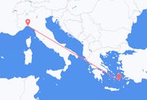Fly fra Astipálea til Genova