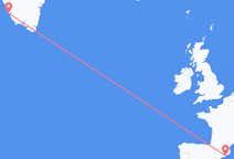 Flyrejser fra Barcelona, Spanien til Paamiut, Grønland