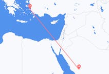 Vluchten van Medina, Benevento, Saoedi-Arabië naar Samos, Griekenland